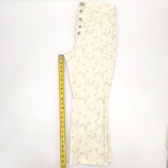 J Crew Billie Demi-Boot Crop Eyelet Off White High Waist Denim Jeans Womens 29 - Picture 8 of 12